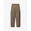 Diomene Mens Canteen Relaxed-fit Wide-leg Cotton Trousers In Brown