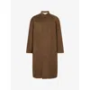 Diomene Mens Raw Umber Stand-collar Relaxed-fit Wool And Cashmere Coat In Brown