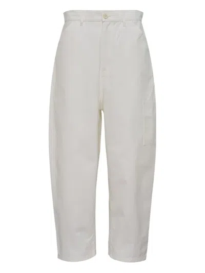 Diomene Pocket-detail Regular Trousers In White