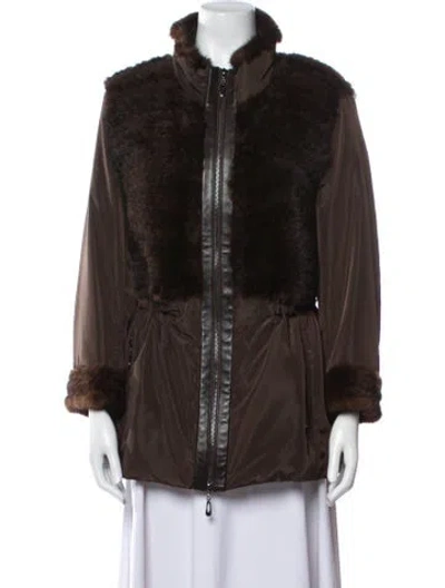 Pre-owned Diomi Fur Jacket In Brown
