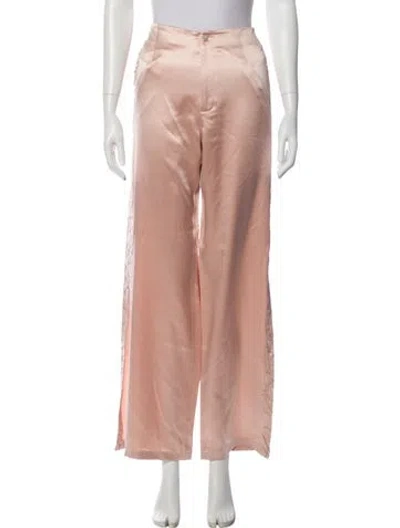 Pre-owned Diomi Silk Wide Leg Pants In Pink