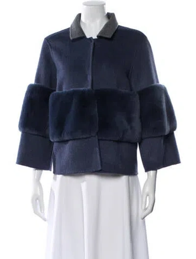Pre-owned Diomi Wool Jacket In Blue