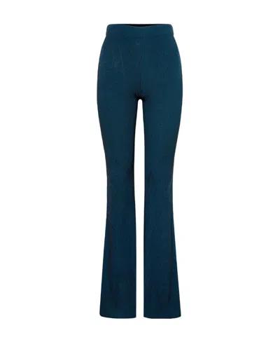 Dion Lee Angled Ribbed Flared Trousers In Blue