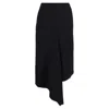 Dion Lee Asymmetric Midi Skirt In Black Wool