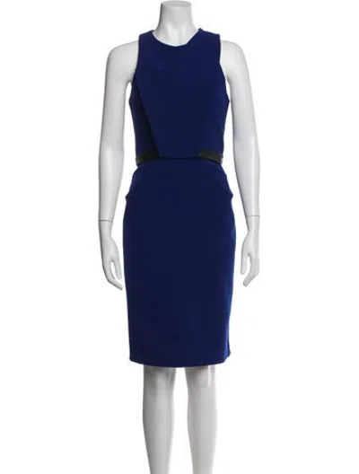 Pre-owned Dion Lee Asymmetrical Knee-length Dress In Blue