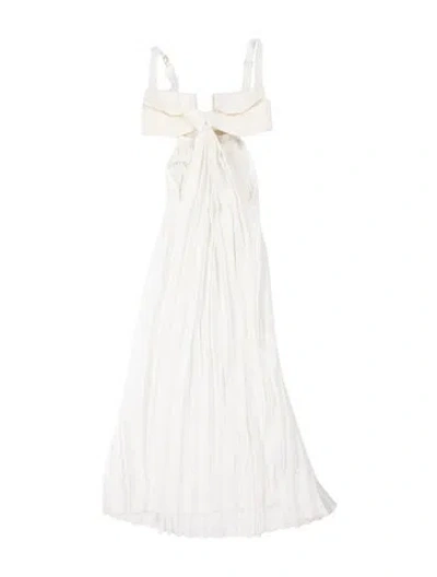 Pre-owned Dion Lee Asymmetrical Long Dress In White