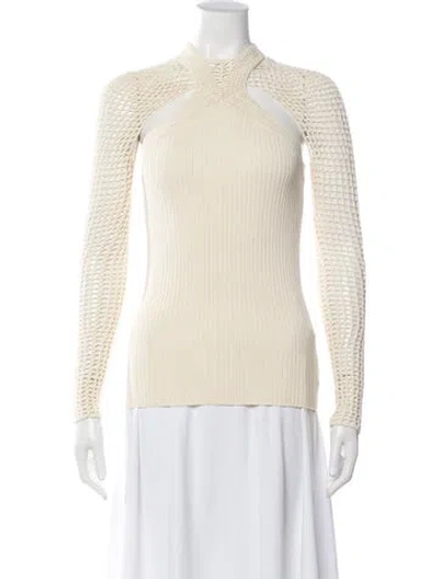 Pre-owned Dion Lee Asymmetrical Long Sleeve Top W/ Tags In Neutrals