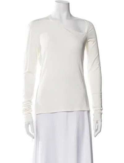 Pre-owned Dion Lee Asymmetrical Long Sleeve Top In White