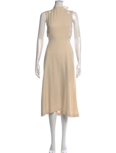 Pre-owned Dion Lee Asymmetrical Midi Length Dress In Neutral