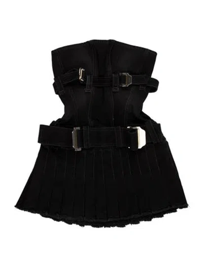 Pre-owned Dion Lee Asymmetrical Mini Dress W/ Tags In Black