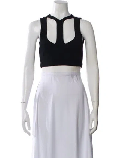 Pre-owned Dion Lee Asymmetrical Sleeveless Crop Top In Black