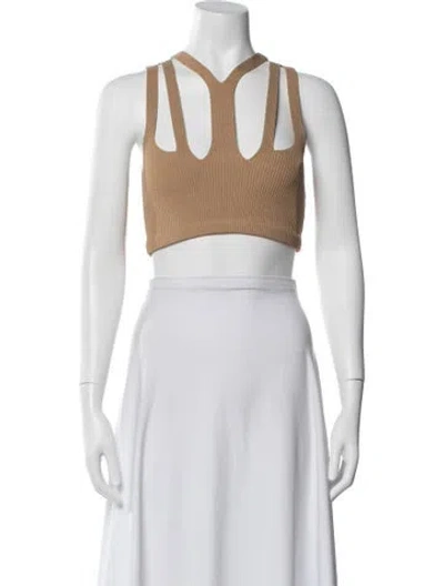 Pre-owned Dion Lee Asymmetrical Sleeveless Crop Top In Neutral