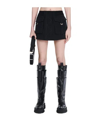 Dion Lee Aviator-pocket Miniskirt In Black