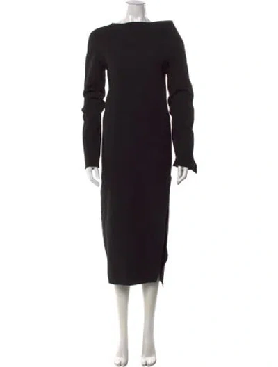 Pre-owned Dion Lee Bateau Neckline Long Dress In Black