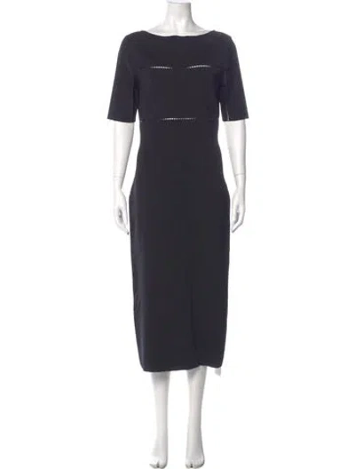 Pre-owned Dion Lee Bateau Neckline Midi Length Dress In Gray