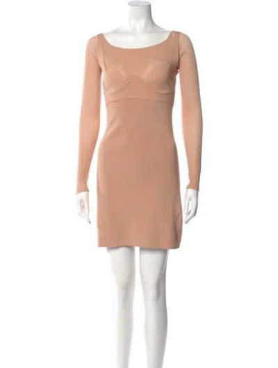 Pre-owned Dion Lee Bateau Neckline Mini Dress In Neutral