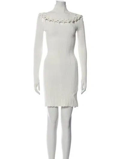 Pre-owned Dion Lee Bateau Neckline Mini Dress In White
