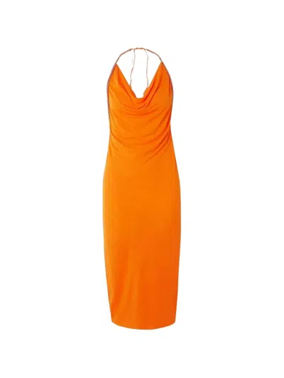 Dion Lee Bead-embellished Dress In Orange