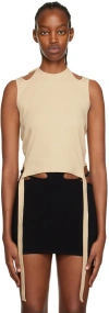 Dion Lee Beige Halter Tie Tank Top In Sand
