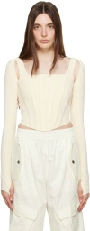 Dion Lee Beige Pointelle Tank Top In Bone