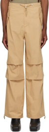 Dion Lee Beige Toggle Parachute Trousers In Dune