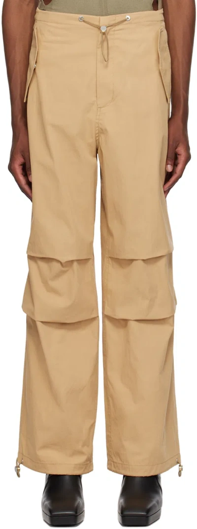 Dion Lee Beige Toggle Parachute Trousers In Dune