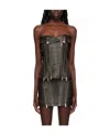 Dion Lee Black Zip Leather Tank Top In Black