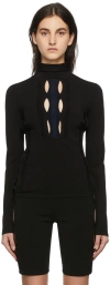 Dion Lee Black & Navy Double Hosiery Turtleneck In Black/ Navy