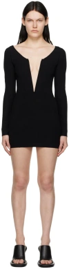 Dion Lee Black Angled Rib Minidress In Black