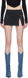 Dion Lee Apron Wrap Miniskirt In Washed Black