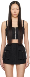 Dion Lee Sleeveless Cropped Bustier Top In Black