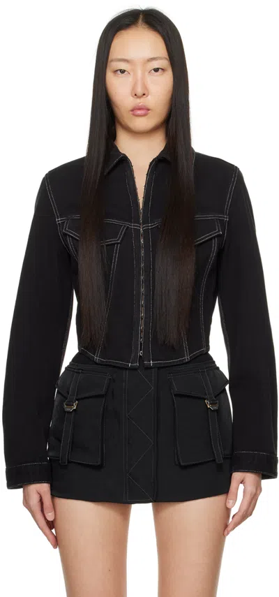 Dion Lee Black Corset Denim Jacket