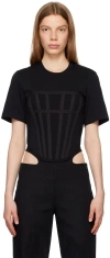 Dion Lee Black Corset T-shirt In Black