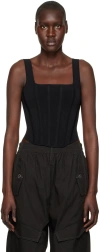 Dion Lee Black Corset Tank Top In Black