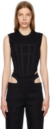 Dion Lee Fine-ribbed Corset Tank Top In Black