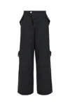 Dion Lee Black Cotton Blend Cargo Pant In Black
