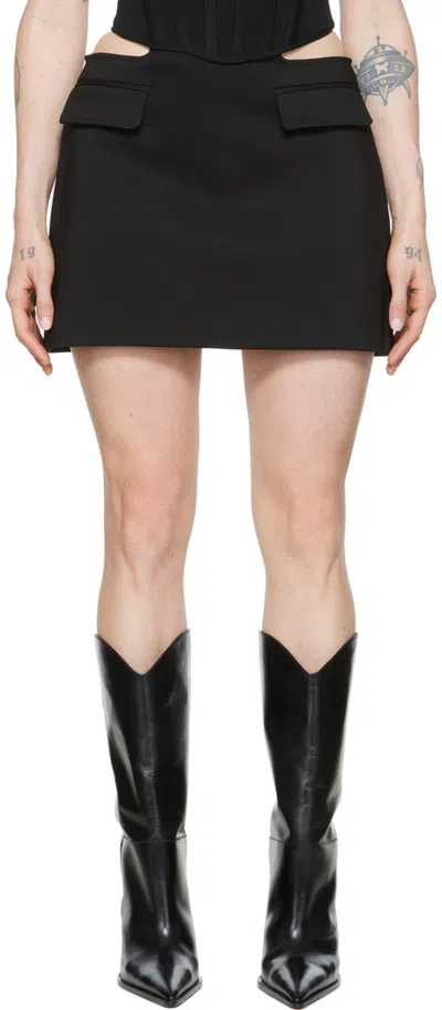 Dion Lee Black Cotton Short Skirt