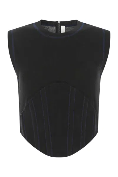 DION LEE BLACK COTTON TOP