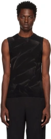 Dion Lee Black Crinkle Sunfade Tank Top In Black