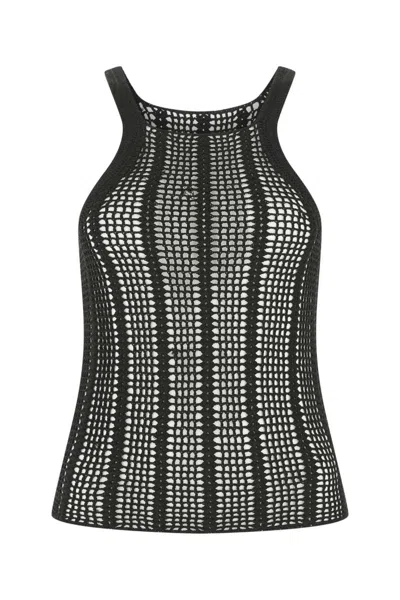DION LEE BLACK CROCHET TOP