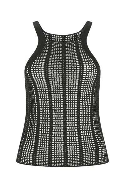 DION LEE DION LEE BLACK CROCHET TOP