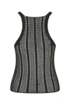 Dion Lee Black Crochet Top In Gray
