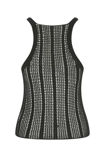 Dion Lee Black Crochet Top In Gray