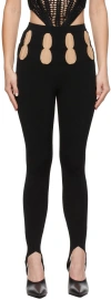 Dion Lee Black Double Stirrup Leggings In Black