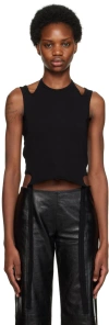 Dion Lee Black Double Tie Tank Top In Black