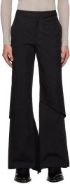 Dion Lee Black Drape Panel Trousers In Black