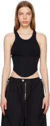 Dion Lee Black Float Tank Top In Black