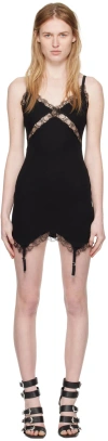 Dion Lee Black Garter Minidress In Black