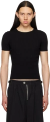 Dion Lee Black Gradient Rib T-shirt In Black