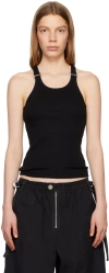Dion Lee Black Hook-eye Tank Top In Black